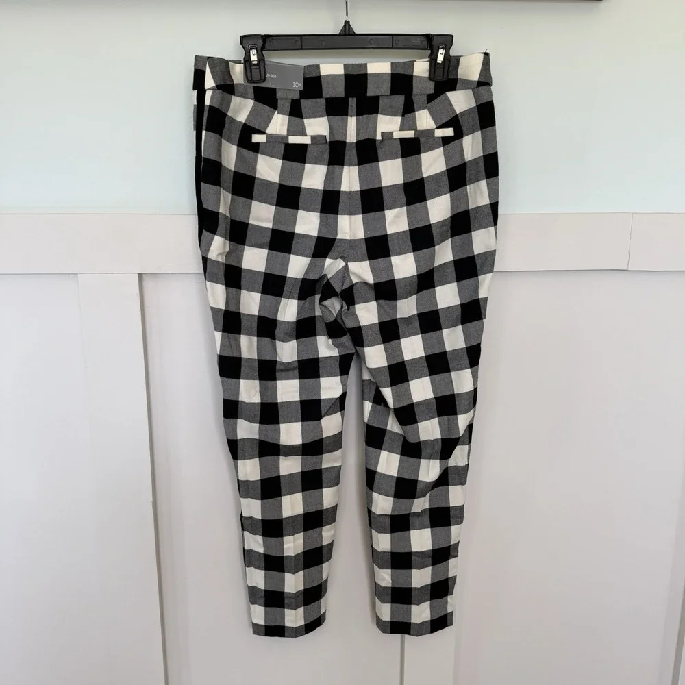 NWT‎ Talbots High Waist Hampshire Ankle Check Pants Sz 10 Petite Petites Wool